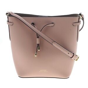 Lauren Ralph Lauren Blush Pink Leather Bucket Bag